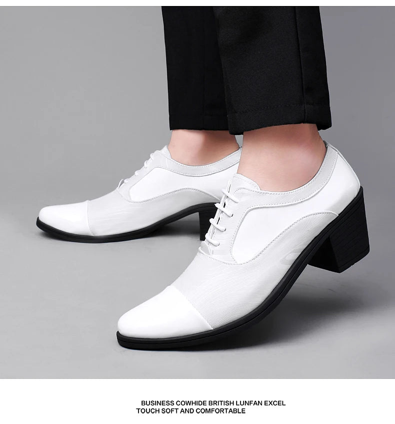 Height Increasing Men Dress Formal Business Shoes Luxury Italy Gentleman Party Evening Oxfords High Heel Youth Wedding Shoes