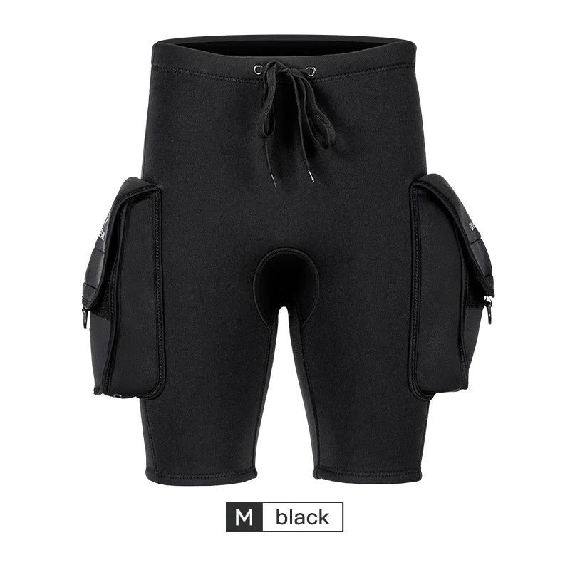 Men’s 3MM Neoprene Wetsuit Shorts – Thermal Diving & Surfing Shorts with Pocket for Swimming, Snorkeling & Water Sports