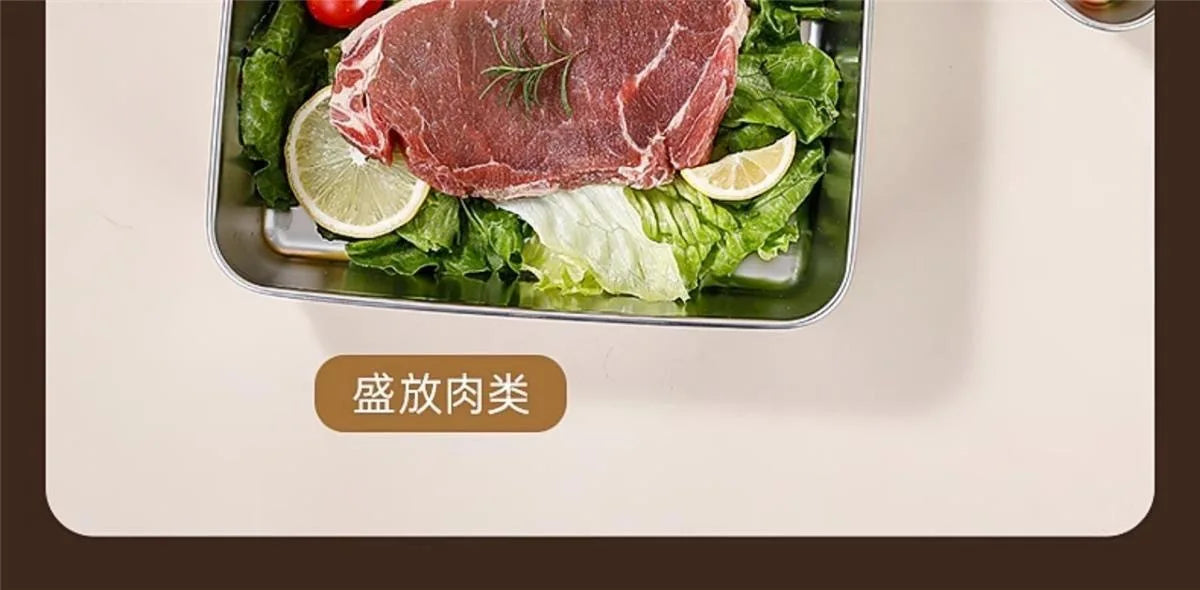 201 Stainless Steel Airtight Dumpling Storage Container with Lid - FoodGrade FreezerSafe Box for Meal Prep & Fridge Organization