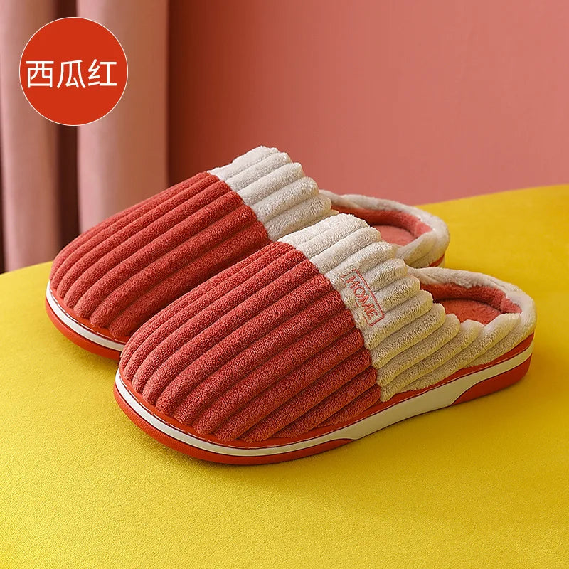 Men's Fur Fluffy Winter Warm Plush Slippers For Indoor and Outdoor Use Anti-Slip Cotton Fuzzy Shoes