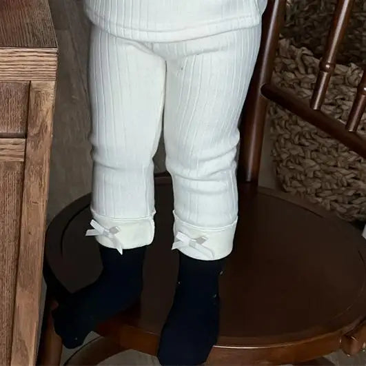 2025 Winter Nieuwe Baby Dikke Warme Kledingset Meisjes Strik Fleece Bottoming Shirts + Leggings 2 Stuks Pak Peuter Plus Fluwelen Kleding