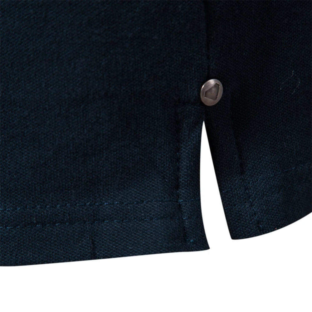 Men's Polo Shirts Cotton Short Sleeve Striped Contrast Colour Polo Shirts for Men Brand High Quality Social Polos Male