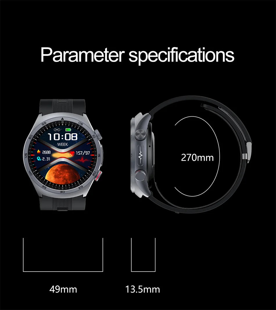 Health Nursing Grade Sapphire Glass Smartwatch NFC Airbag type Smart Watch Air Pump Blood Pressure ECG Blood Oxygen Call Watch