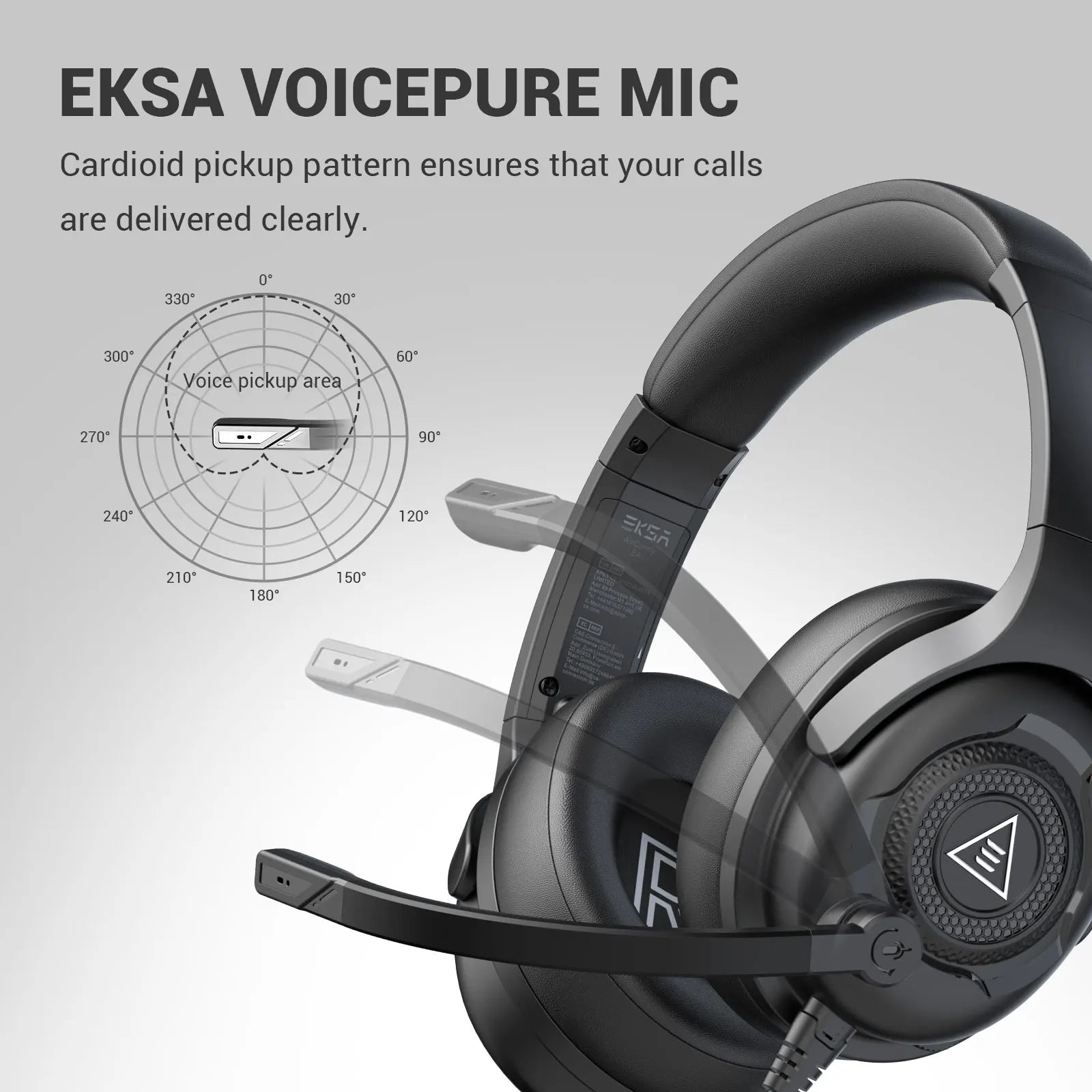 EKSA E4 Wired Headset Gamer 3.5mm Stereo Gaming Headphones with Microphone Superlight Over-ear Earphones  for PC/PS4/PS5/Xbox