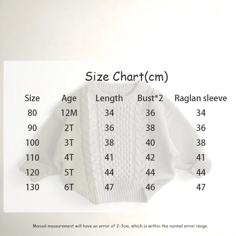 New Autumn Kid's Sweater Boys Trendy Patchwork Sweater Girls Knitted Pullover Children's Loose Knitwear 1-6Y Unisex