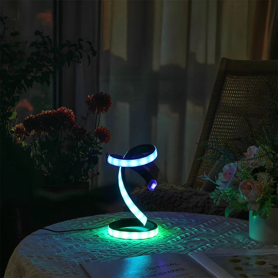 1PC Romantic Rainbow Creative Desk Lamp, USB - 36 Modes Rainbow Running Light for Bedroom Atmosphere Lamp Night Light, Suitable