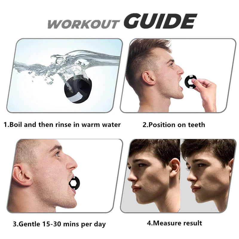 3 Pieces Set Food-Grade Silica Gel Jaw Exerciser with Lanyards - Jawline Chew And Bite Breaker For Face Fitness & Masseter Training