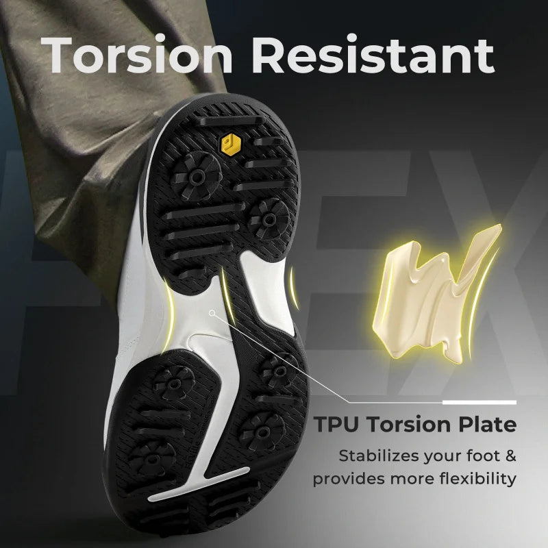 Men's Wide Golf Shoes Professional Outdoor Water Resistant Golf Shoes for Course with Spikes