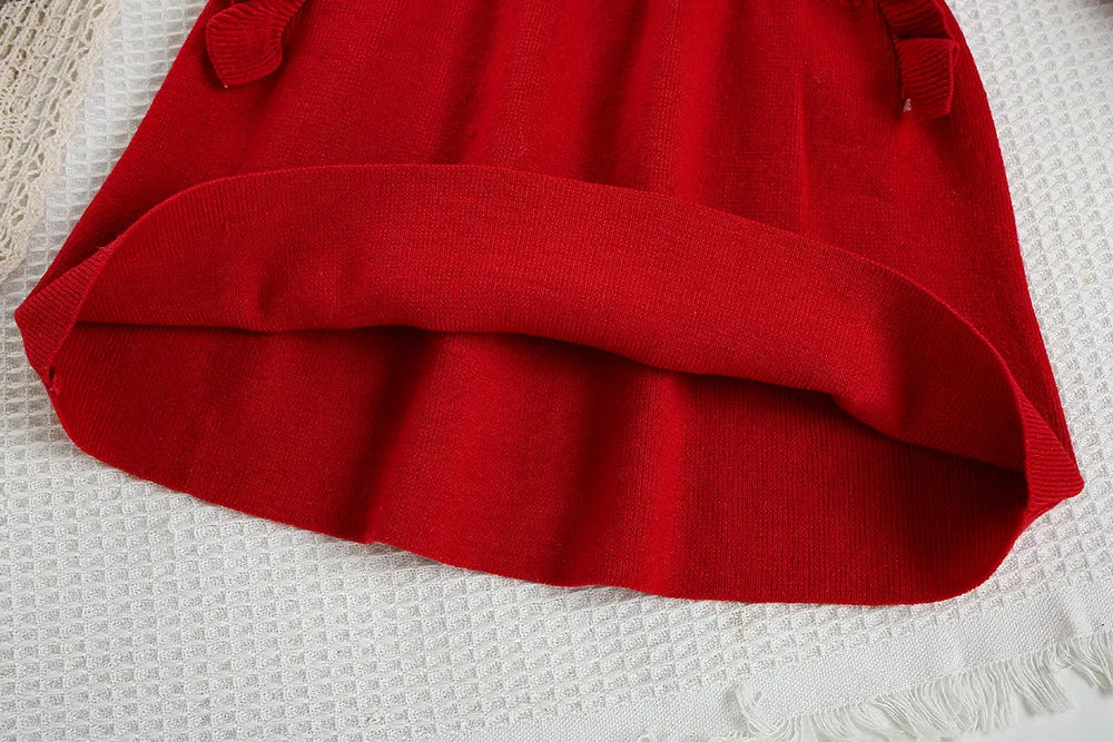 Autumn Kids Knit Dress Cute Solid Colour Girls Sweater Thin Children Clothes Baby Princess Dress 9M-5T Girls