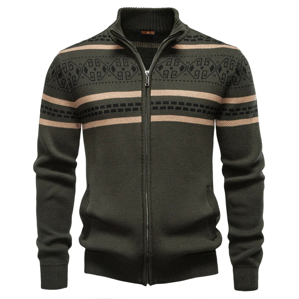 Men's Autumn High Quality Stand Collar Jacket Warm Winter Cotton Coat for Men Ethnic Patterns Casual Male Outerwear