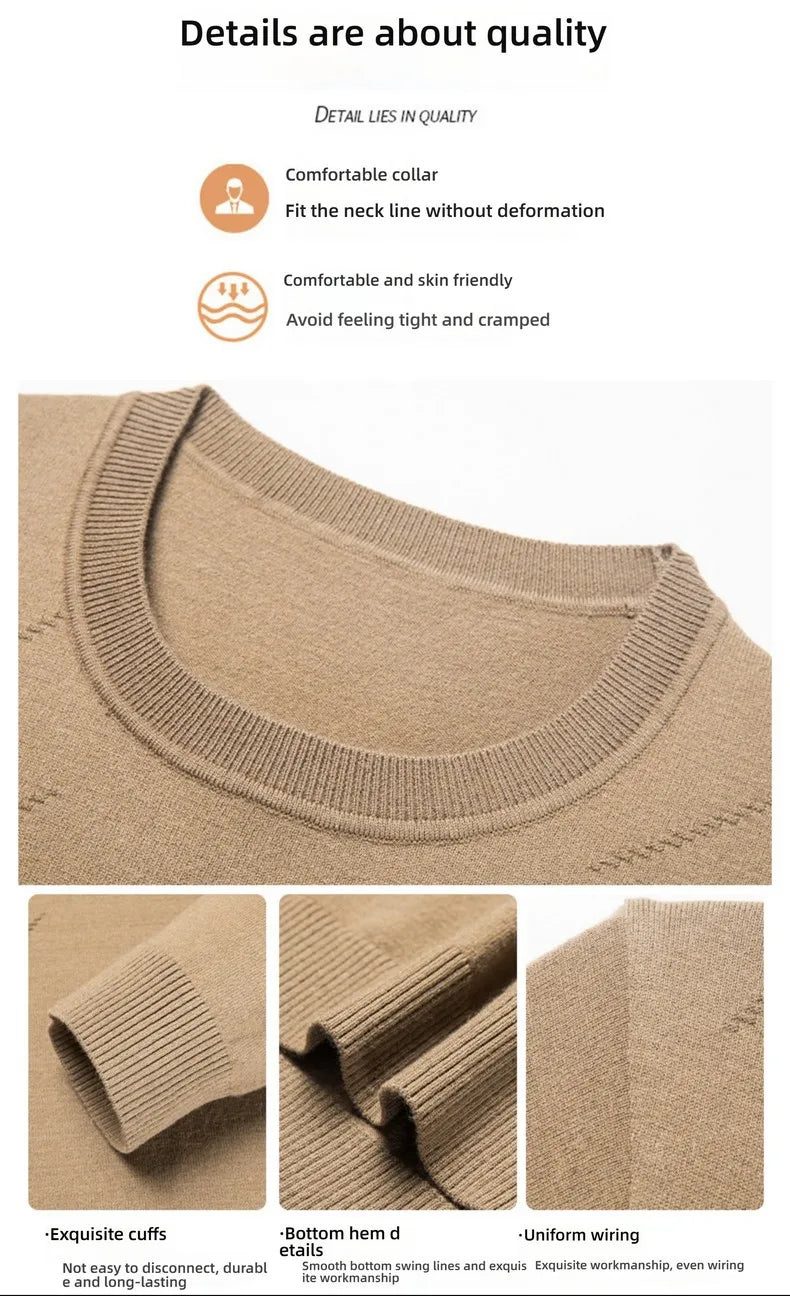 Men's High-End Woollen Designer Knitted Pullover Sweater, Casual Graphic Trendy Korean Brand, and Male Jumpers