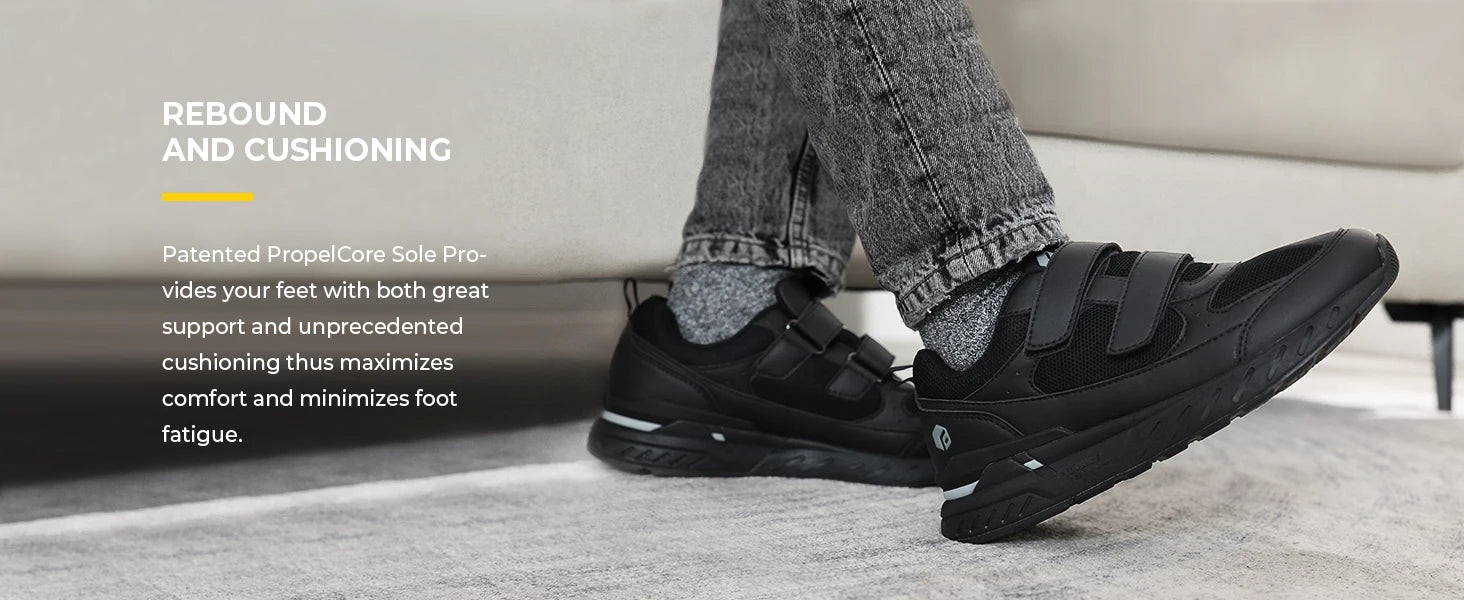 Men's Diabetic Shoes For Extra Wide Width Adjustable Closure Walking Shoes Slip-On Sneakers For Swollen Foot and Pain Relief