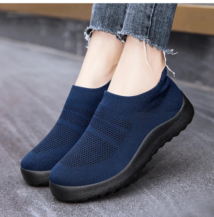 Women Fashion Sneakers Slip On Platform Sneakers Walking Women's Sneakers Plus Size Ladies Vulcanize Shoes Tenis Feminino