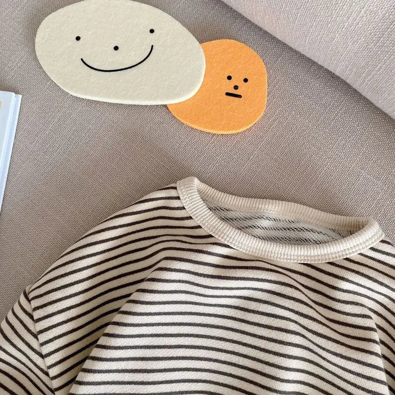 2025 Lente Nieuwe Kinderen Lange Mouw Gestreepte T-shirts Baby Jongen Meisje Casual Sweatshirt Peuter Losse Onderkant Tops Kinderkleding Unisex