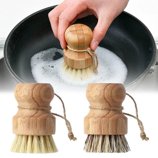 2 stuks bamboe afwasborstel natuurlijke scrub reinigingsborstel groenteborstel voor afwas gietijzeren potten pannen badkamer keuken gootsteen