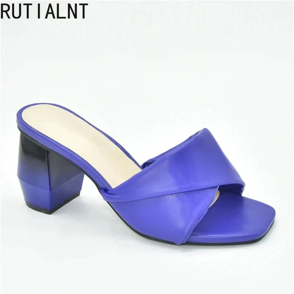Nigerian Women Rhinestone Wedding Shoes Party Pumps Italian Elegant Luxury Shoes and Sandal for Ladies