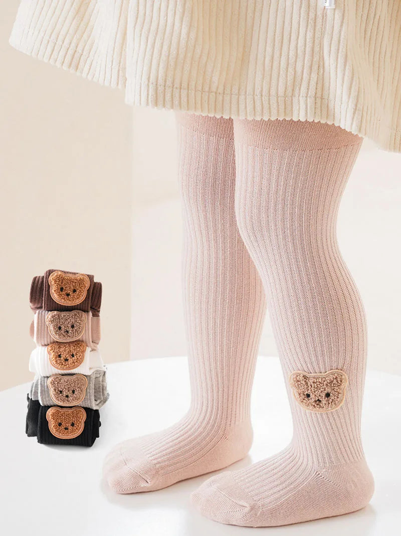 New Autumn Kids Pantyhose Children Cartoon Bear Leggings Girls Outwear Render Pants Girls