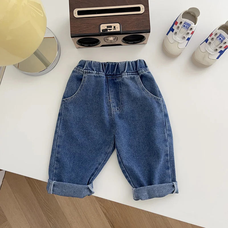 Baby Pants Solid Kids Jeans Casual Boys Denim Pants Soft Girls Fashion Trousers For Children 9M-5T Unisex