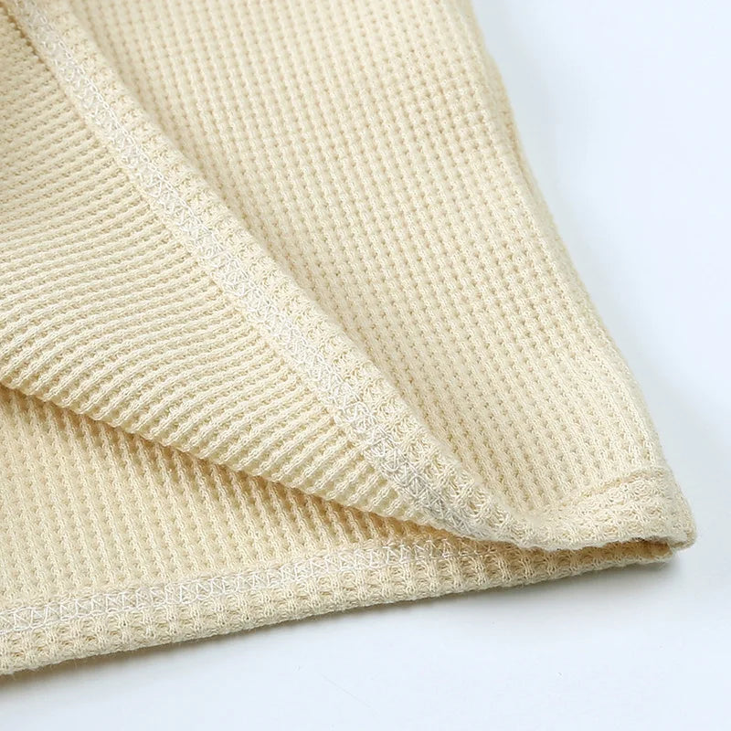 Kid's Summer Outwear Clothing Set Casual Boys Girls Waffle T-shirt Suit Children's 2PCS Tee And Shorts 1-6Y Unisex