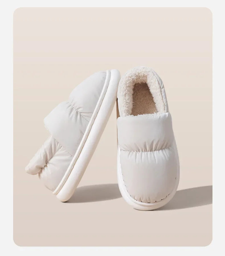 Women's Winter Warm Flat Slippers With Soft Fluffy Cosy Cotton Thick Bottom and Non-Slip Sole Suitable For Home and Outdoor Use Ladies Shoes