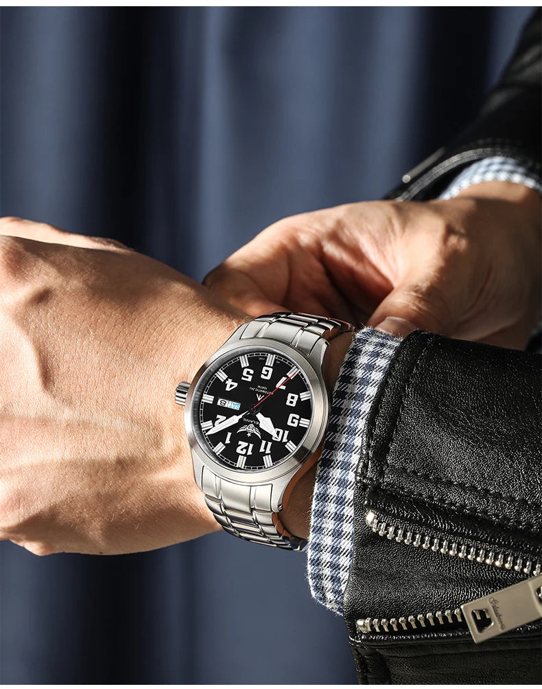 Yelang V1007 42MM Men Watch NH36 Luminous T100 Brand 100M Waterproof Mechanical Automatic Watch Sapphire Lens Reloj Business