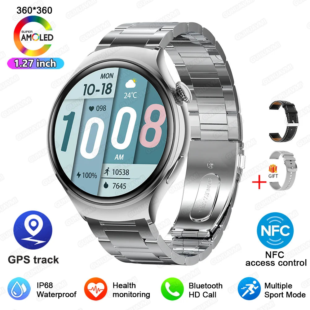 2025 New Lady's Fashion Smart Watch AMOLED HD Screen GPS Sport Heart Rate Bluetooth Call Waterproof Outdoor Smartwatch For Women