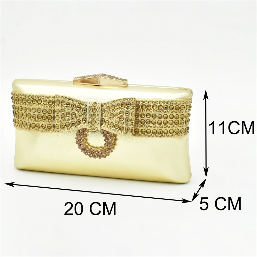 Italian Ladies Shoes and Bags To Match Set Decorated with Rhinestone Sling Backs Low (1cm-3cm) Luxury Shoes Women Designers