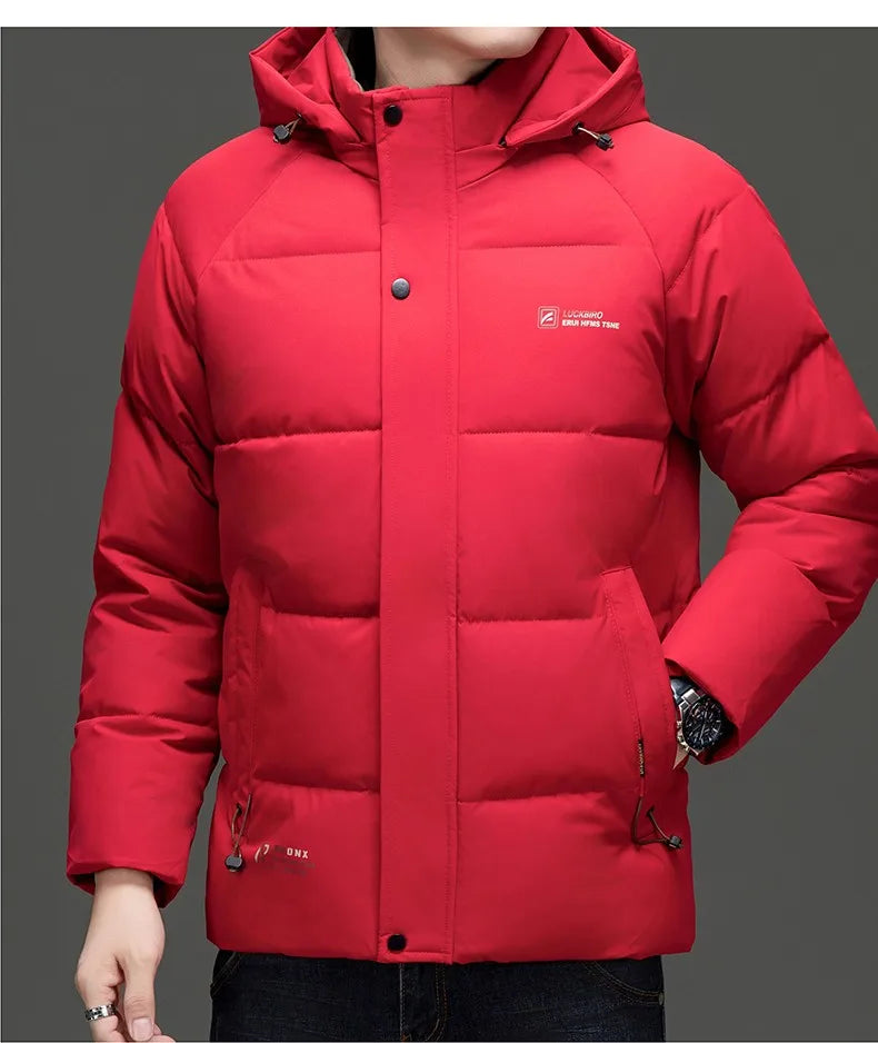 Men's Top Grade Designer Brand, Parka Jacket Cropped Thick Casual Fashion, Hooded Windbreaker, and Quilted Bubble Male Coats
