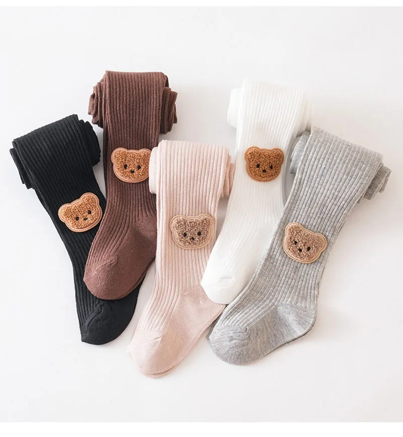 New Autumn Kids Pantyhose Children Cartoon Bear Leggings Girls Outwear Render Pants Girls