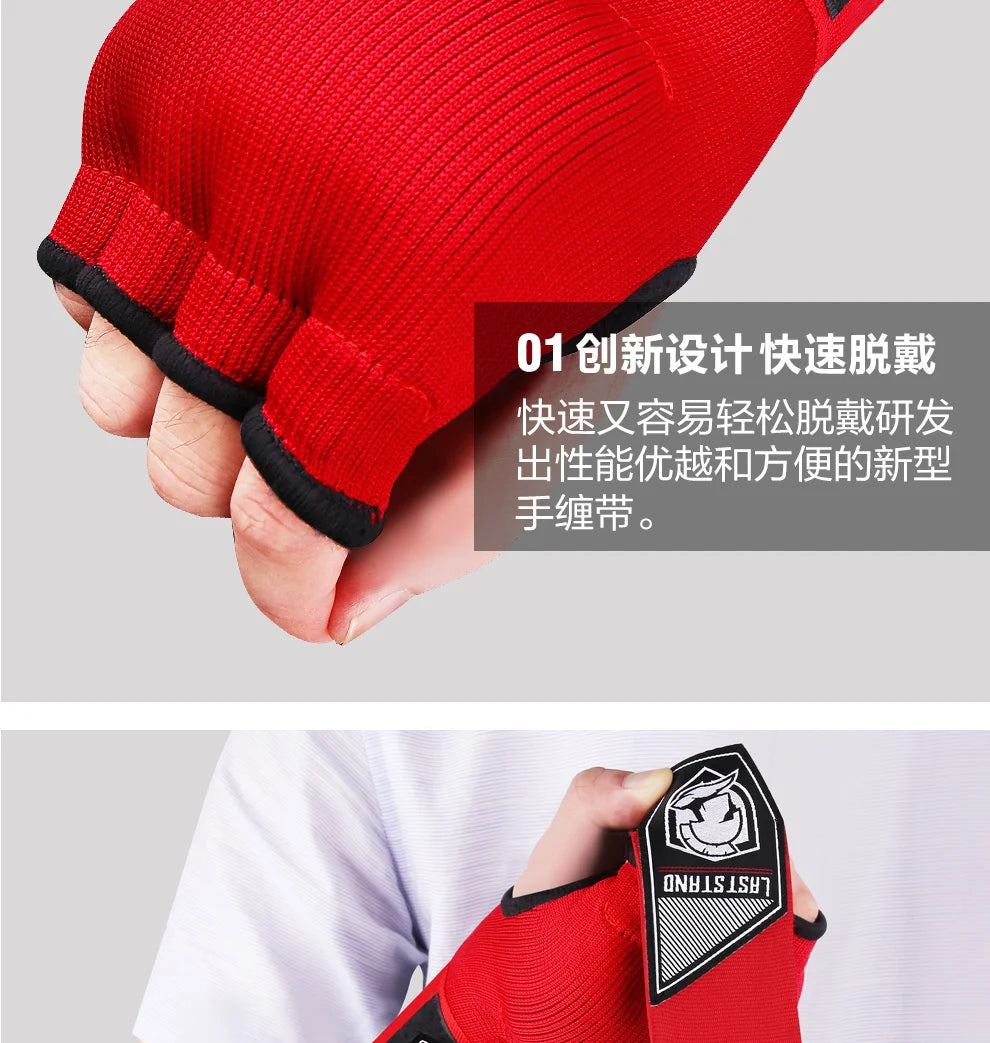 Gel Boxing Hand Wrap Gloves – Adjustable Half Finger MMA & Boxing Wrist Support Gloves with Long Strap Protective Training Gear