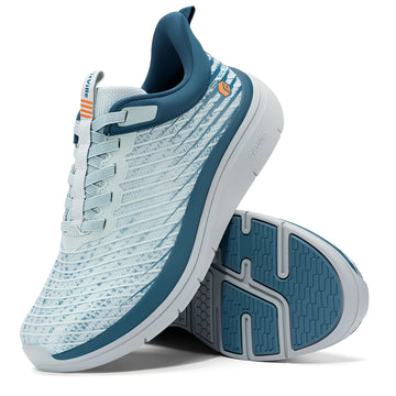 Men’s Wide Fit Walking Shoes – Breathable Lightweight Sneakers with Arch Support & Shock Absorption for Flat Feet