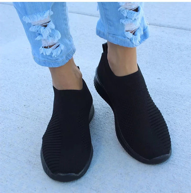 Fashion Women Sneakers Trainers Shoes Woman Comfortable Sneaker Women Slip On Sock Shoes Flat Women's Sneakers Zapatos De Mujer
