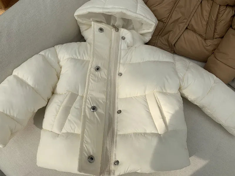 Winter Kids Parkas Korean Style Girls Boys Fur Coat Hoodie Boys Thicken Outerwear 7T Unisex