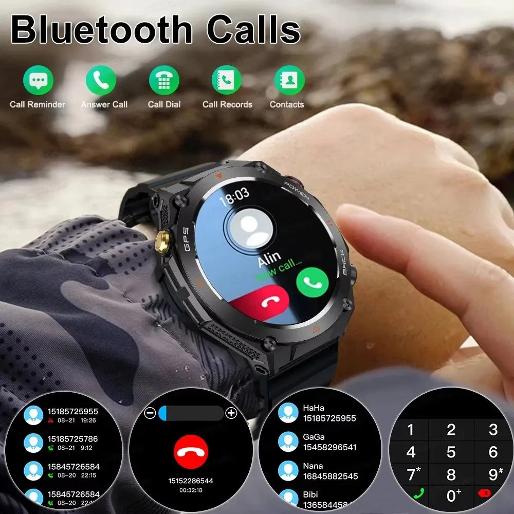 GPS Smart Watch Men Women Call Outdoor Sports Fitness Tracking Waterproof Watch Compass Heartrate Health Monitor Smartwatches