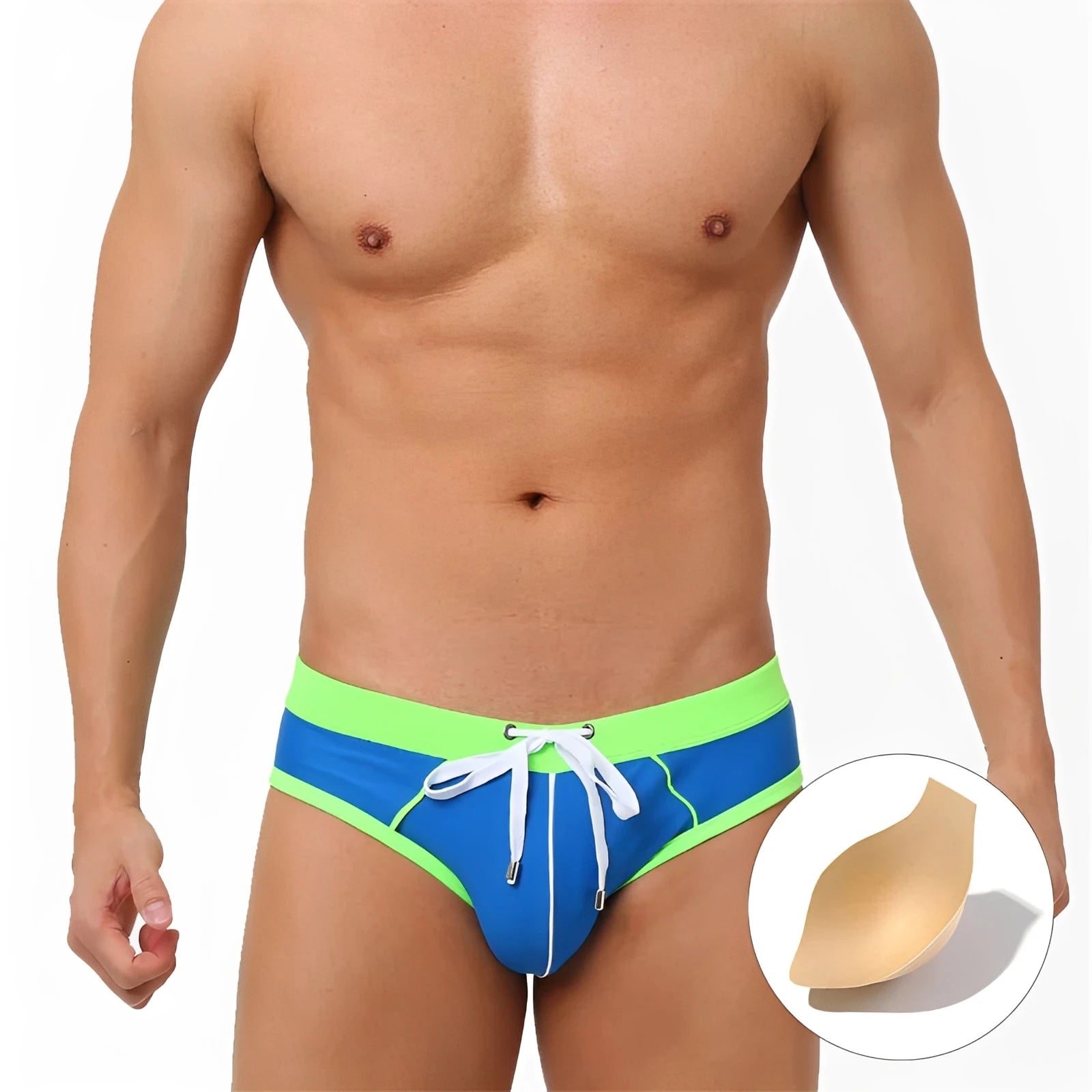 Men’s Printed Swim Briefs – Low Waist Padded Swimsuit for Beach, Pool & Summer Sports