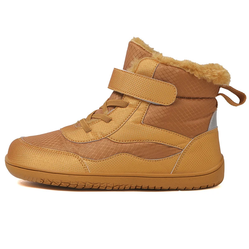 Kinderen brede neus blotevoeten sneeuwlaarzen comfortabele warme stijlvolle winter minimalistische sneakers voor jongens en meisjes, perfect voor peuters tot grote kinderen