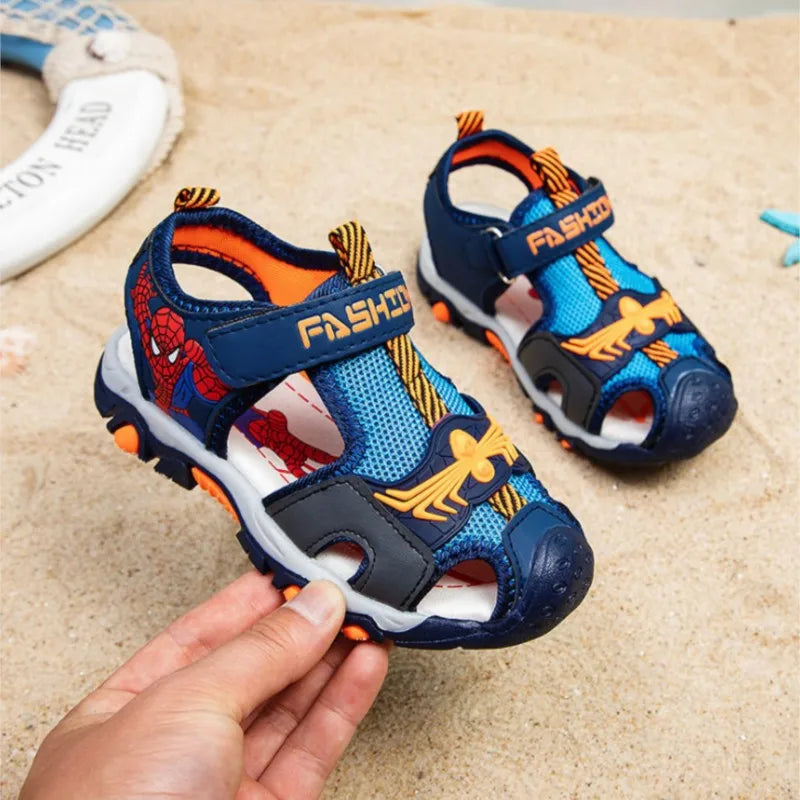 Boys Sandals Summer Kids Beach Shoes Children Shoes Cartoon Spiderman Boys Shoes Baby Sandals Soft Toddler Kids Sandals