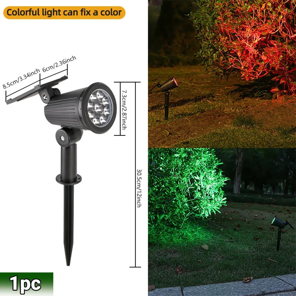 9 LED-zonnespots IP65 waterdicht, RGB-zonne-landschapsverlichting voor buiten, helderheid instelbaar, geschikt voor palmbomen in de tuin