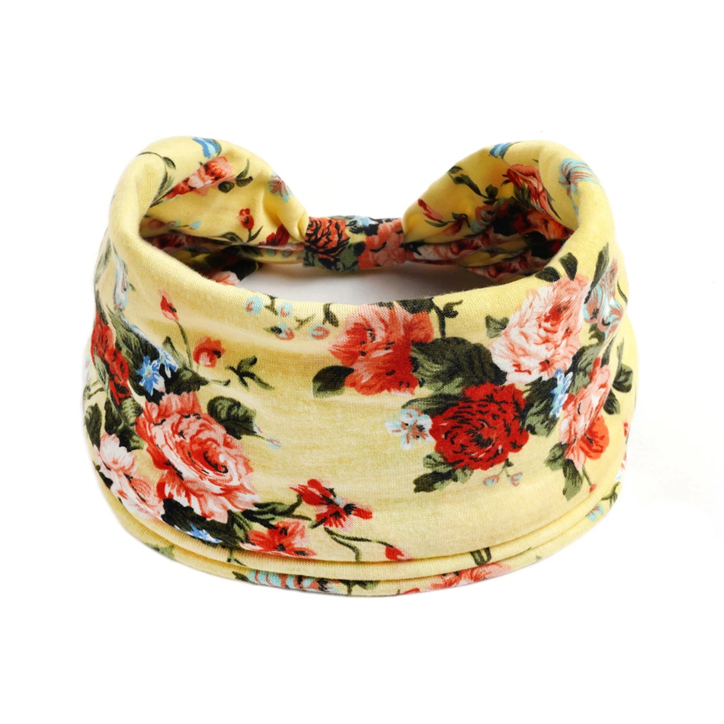 Bohol Headbands Women Wide Knotted Hairbands Elastic Turban Head Bands Non-Slip Floral Yoga Sports Sweatbands Workout Head Wraps