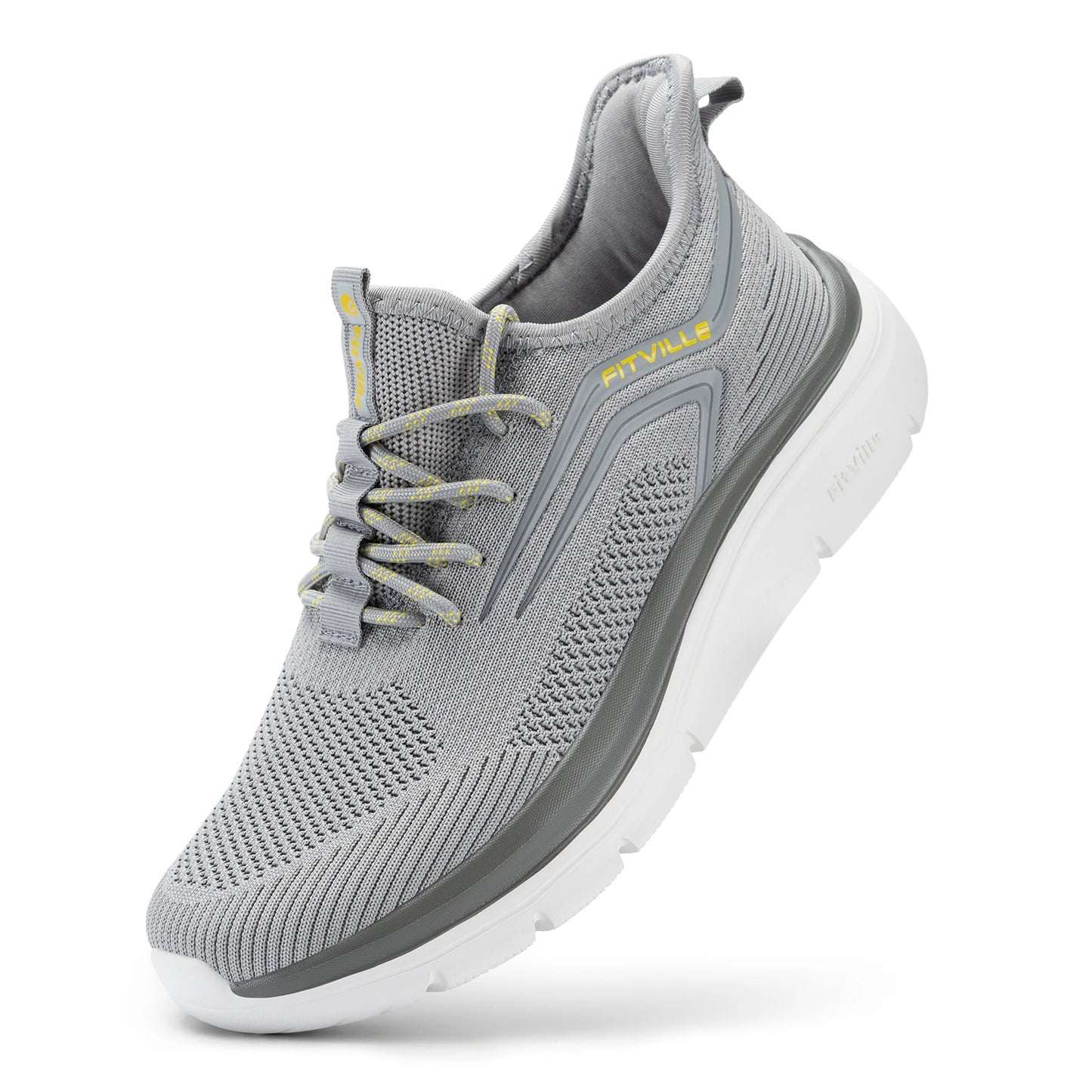 Thick Sole Running Shoes Men's Sneakers Shock Absorbing Rebound Lightweight For Swollen Feet Arch Support Wide Shoes