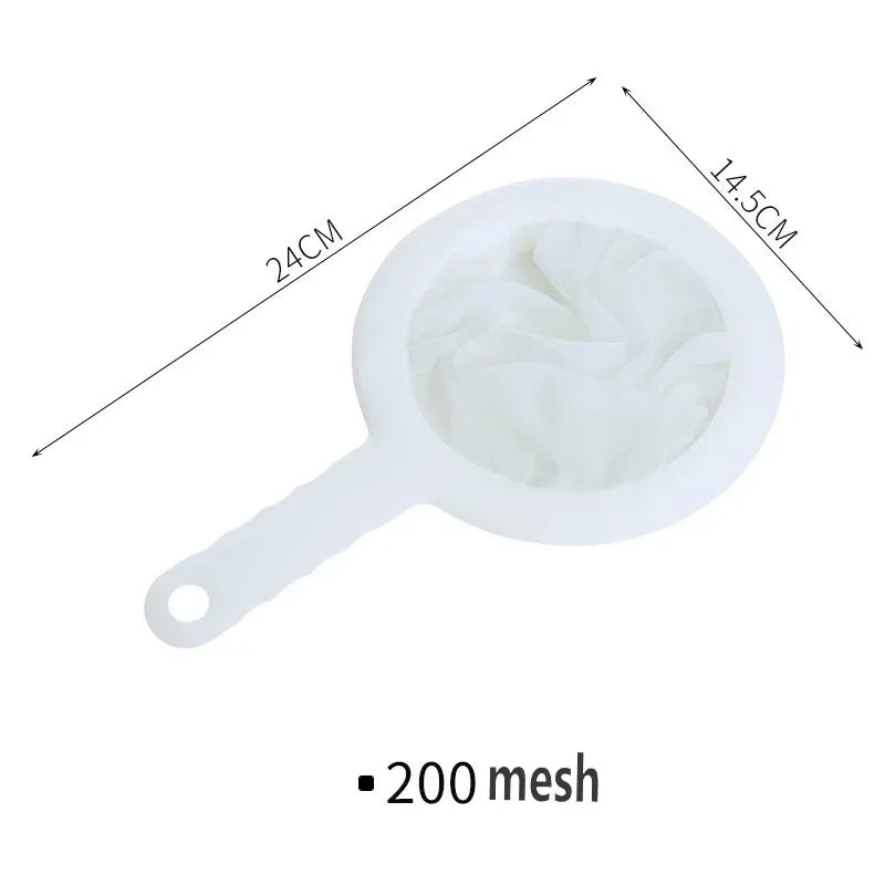 Kitchen Juice Sifter Reusable Nylon Fine Colander Mesh Sieve Strainer with Handle for Tea Soymilk Coffee Home Food Filter Tools