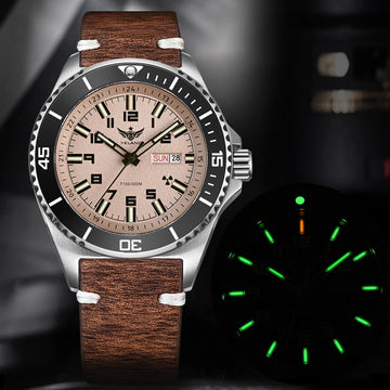 Yelang V1031 Men's Luxury Watch 44mm Diver Automatic Mechanical Movement Sapphire Luminous 300M Waterproof 30BR Japan 8205 Self-Wind