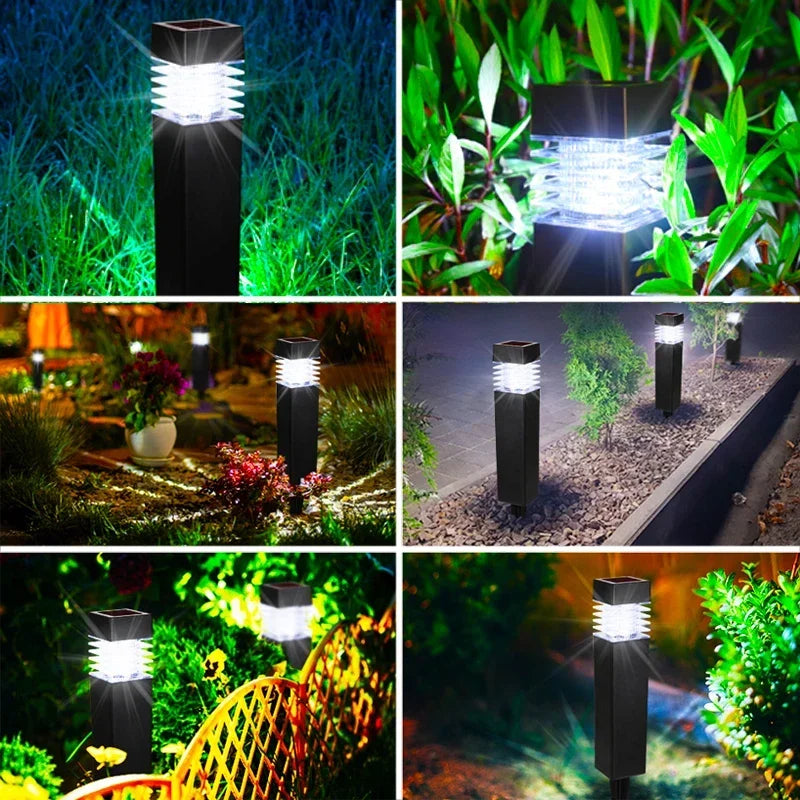 Square LED Solar Ground Lawn Lantern Outdoor Waterproof Garden Pathway Decorative Lights for Courtyard Lawn Patio Balcony