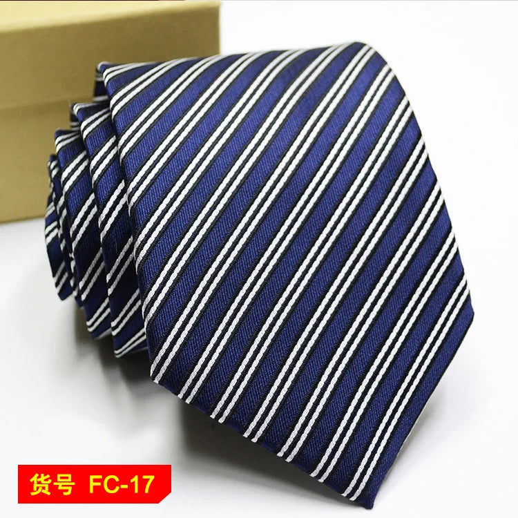 Men's Solid Color Stripe Floral Jacquard Necktie 7-8cm Width Fashionable Daily Wear Cravat for Wedding Party Gift