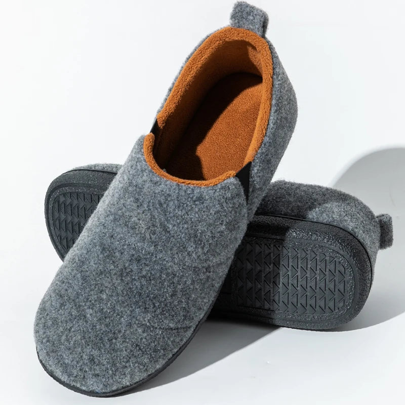 Men's Winter Plush Slippers Warm Fuzzy Soft Bottom Slides Comfortable Bedroom Shoes Indoor Male Anti-Slips Slippers