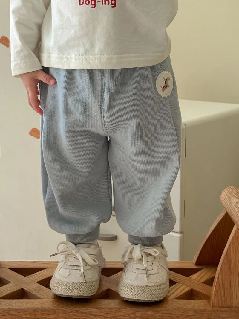 New Autumn Boys Girls Dog Baseball Uniform Cartoon Embroidered Pattern Kids Coat Fashion Children Clothes Pants 9M-5T Unisex