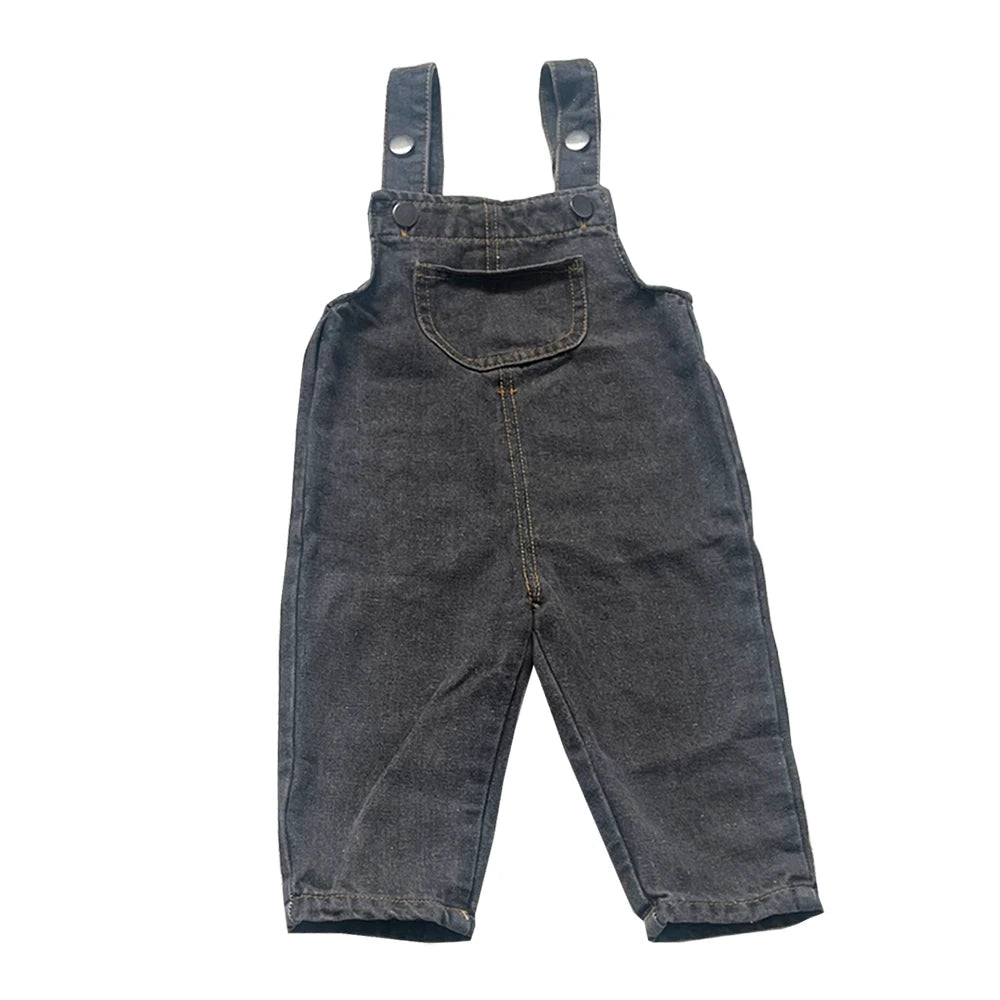 Children's Clothes Baby Girls Boys Overalls Solid Brief Style Toddler Denim Kids Jumpsuits 9M-5Y Unisex