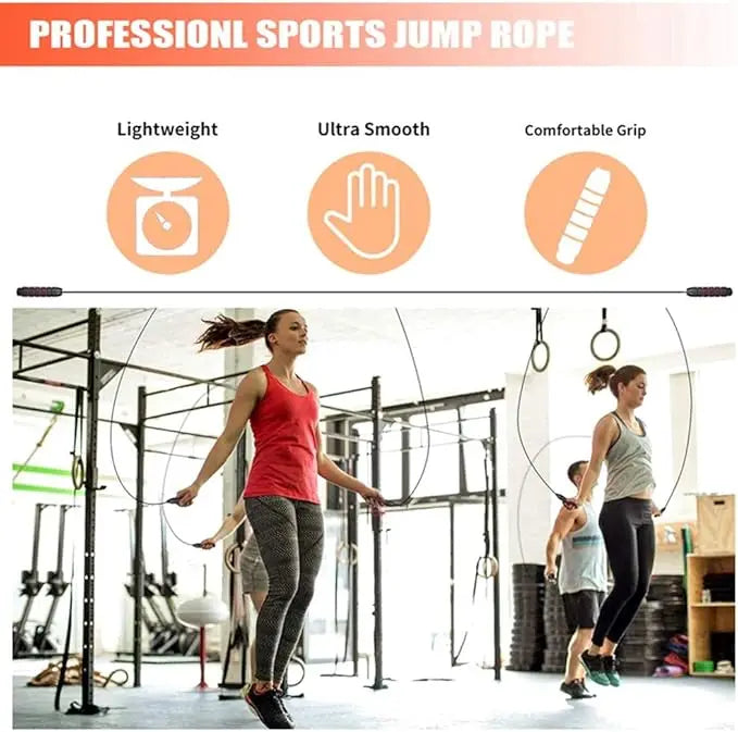 2.8/3m Jump Rope For Aerobic Sports - Jump CrossFit Portable Fitness Equipment With Fast Steel Wire For Women & Men Weight Loss