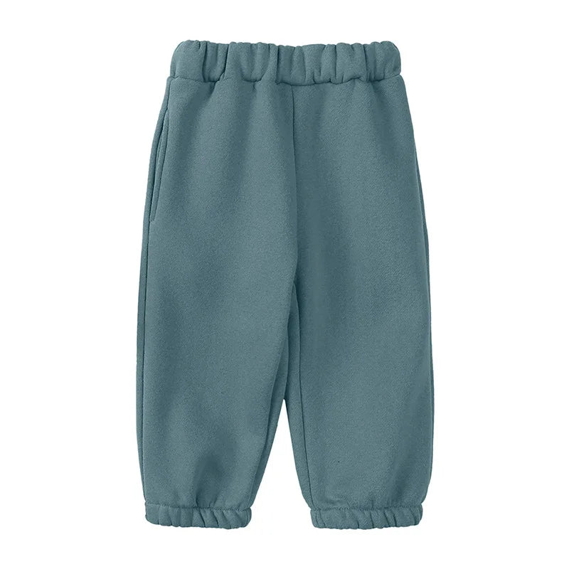 Baby Children's Fleece Lining Hoodies Set Spring Autumn Boys Sports Clothes 2PCS Girls Turtleneck Pullover Casual Suit 1-6Y Unisex