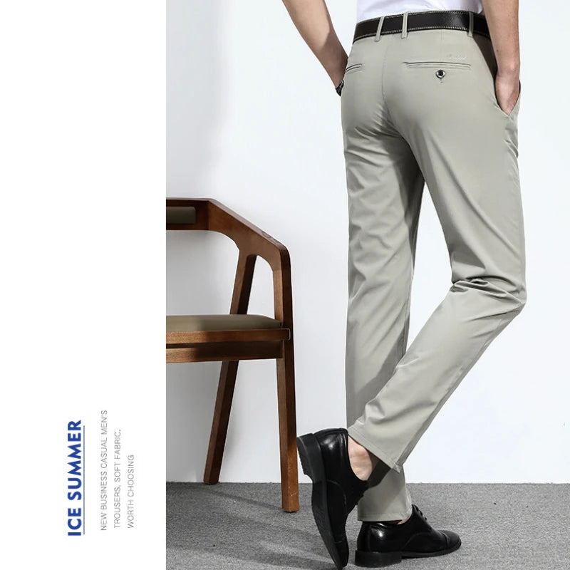 Stretchable Men's Dress Pants, Classic Trousers for Versatile Wear, Comfort & Style Combined Sizes 28-40
